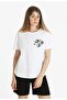 Planets T-Shirt Combed Cotton Shorts - White Black Shorts T-Shirt Team Printed Oversize Crew Neck