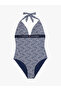 Women's Th Halter One Piece Swimsuit - Navy Blue - 5