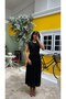 Women's Waist Detailed Lined Padded Pleated Black Long Evening Dress - 8