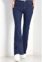 Mona Women's Navy Blue Full Lycra Flared Jeans Denim Trousers - 3