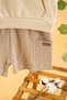Girl Boy Baby Kids Beige 2-Piece Set Hooded Shorts Cotton Comfortable Trend Fashion Bottom Top Set - 3