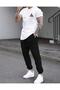 Hng T-Shirt Sweatpants Jogger - White Black Printed Combed Cotton T-Shirt Sweatpants Set Combination