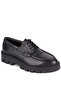 - Black Genuine Leather Lace-Up Men's Casual Shoes 115-K512 - 3