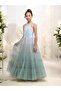 Girls' Sparkly Sequin Top and Elegant Tulle Layered Mermaid Evening Dress - 6