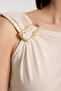 Blouse with One Shoulder Accessory - 2