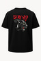 Oversize Stay Wild Tiger Printed Unisex T-Shirt Black