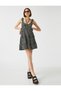 Floral Mini Dress with Straps and Ruffle Collar Detail - 2
