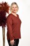 Women's Middle Age and Above Four Seasons V-Neck Comfortable Fit Lycra Viscose Mother Combed Cotton Blouse - 2