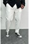 Men's White Boyfriend Linen Trousers Relaxed Cut Double Leg Jogger