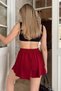 Burgundy Loose Cut Double Layer Women's Sports Shorts - 6