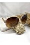 Ovela Round Light Transparent Brown Women's Sunglasses - 5