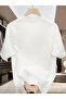 Printed Oversize Crew Neck T-Shirt - White - 4
