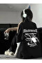 Printed Oversize Crew Neck T-Shirt - Black - 3