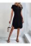 Women's Short Sleeve Crew Neck Viscose Two Thread Dress - 3