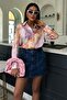 Batik Patterned Satin Shirt 3409 - 7