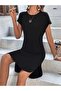 Women's Short Sleeve Crew Neck Viscose Two Thread Dress - 2