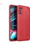 Realme 7 Pro Case Leather Patterned Luxury Niss Silicone Red + Nano Screen Protector