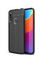 Huawei Y9 Prime 2019 Case Leather Pattern Luxury Niss Silicone Black + Ghost Screen Protector