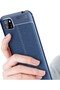 Huawei Y5P Case Leather Pattern Luxury Niss Silicone Navy Blue + Ghost Screen Protector - 2