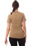 Short Sleeve Sand Beige Round Collar Microfiber Nano Iclik Tisort - 3