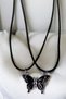 Magnetic Pink Black and White Butterfly Magnetic Necklace 2-Piece Dating Necklace - 2
