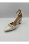 Brid Pearl Embellished Chunky Heel Bridal Shoes, Ankle Strap Wedding Shoes - 3