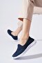 Renie Cross Elastic Anorak Women's Orthopedic Ballerinas Navy Blue - 2