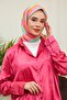 وشاح رفيع من القطن الفسكوزي بحواف مخيطة يدويًا بنمط هندسي زهري عرقي - 2