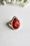 Zircon Stone Big Water Drop Adjustable Ring - 3