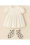 White Girl's Tulle Socks with Black Hearts - 3