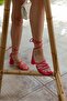 030-440 Fuchsia Suede Multi-String Ankle Strap Women's Heels - 2