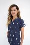 Unisex Navy Blue Snoopy-Themed Doctor Nurse Hospital Surgical Top Scrubs - 2