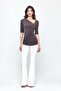 Ecru Half Flare Leg Scuba Trousers Day - Night Chic 24L7538 - 5