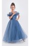 Long Skirt Girls' Robe Chiffon Evening Dress M00723 Indigo - 3