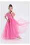 Long Skirt Girls' Robe Chiffon Evening Dress M00723 Fuchsia - 3