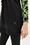 Patterned Gathered Waist 4-Piece Hijab Swimsuit 6220 Green/Black - 3