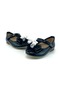 Patent Leather Feather Buckle Pearl Ballerina Shoes Black - 7