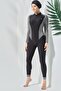Fully Covered Hijab Swimsuit with Skirt and Tights C13059 Black - 5