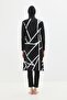 Long Tunic 4-Piece Hijab Swimsuit 6049 Black/White - 7