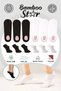 Bamboo Women's Sneaker 3 Black - 3 White Socks Seamless Ankle Invisible Sports Socks Premium 6-Pack