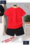 Children's "Cheetah" Custom Printed Crew Neck T-Shirt - Shorts Set - 2