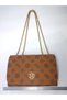 Monogram Printed Cinnamon Color Shoulder Bag