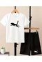 Children's "Cheetah" Custom Printed Crew Neck T-Shirt - Shorts Set