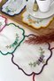 6 Pieces Embroidered Coffee Side Presentation Napkin Cocktail Napkin & Coaster & Presentation Holder - 3