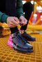 Lace-Up Printed Men's Sports Shoes Black Pink - 6