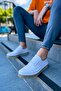 Lace-Up Men's Casual Shoes White - 4