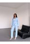 Women's Buckle Belt, Detailed Snap-Front Jacket, and Palazzo Pants—A Stylish Suit - 3