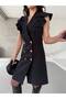 Women's Ruffled Sleeve Detailed Buttoned Dress - 8