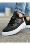 Tricot Fabric Men's Sneakers Black With Lacing Detail