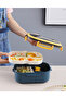 YAH Bento Lunch Box - Leak-Proof, BPA-Free, 2 Layers, Microwave & Dishwasher Safe, Includes Cutlery - 6